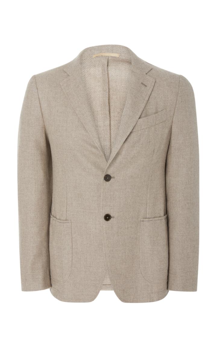 Eidos Hopsack Wool Two-button Blazer