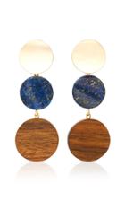 Sophie Monet The Arlo Gold-plated Lapis And Shedua Wood Earrings