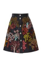 Giambattista Valli Floral Embroidered Denim Skirt
