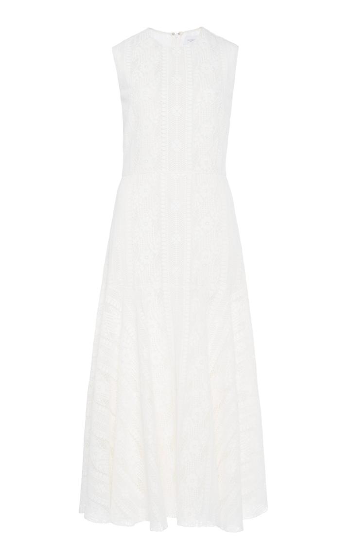 Giambattista Valli Tiered A-line Cotton Blend Midi Dress