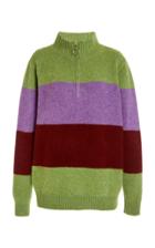 Moda Operandi The Elder Statesman Striped Cashmere Half-zip Sweater