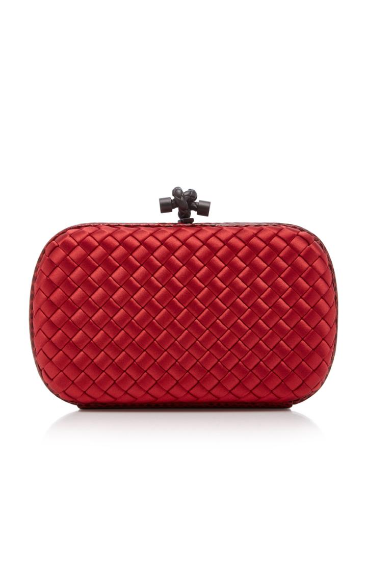 Moda Operandi Bottega Veneta Satin Intrecciato Knot Clutch