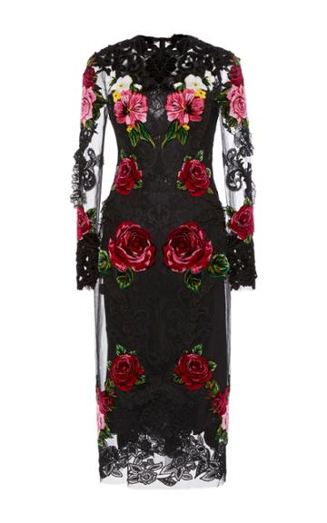 Dolce & Gabbana Long Sleeve Floral Lace Dress