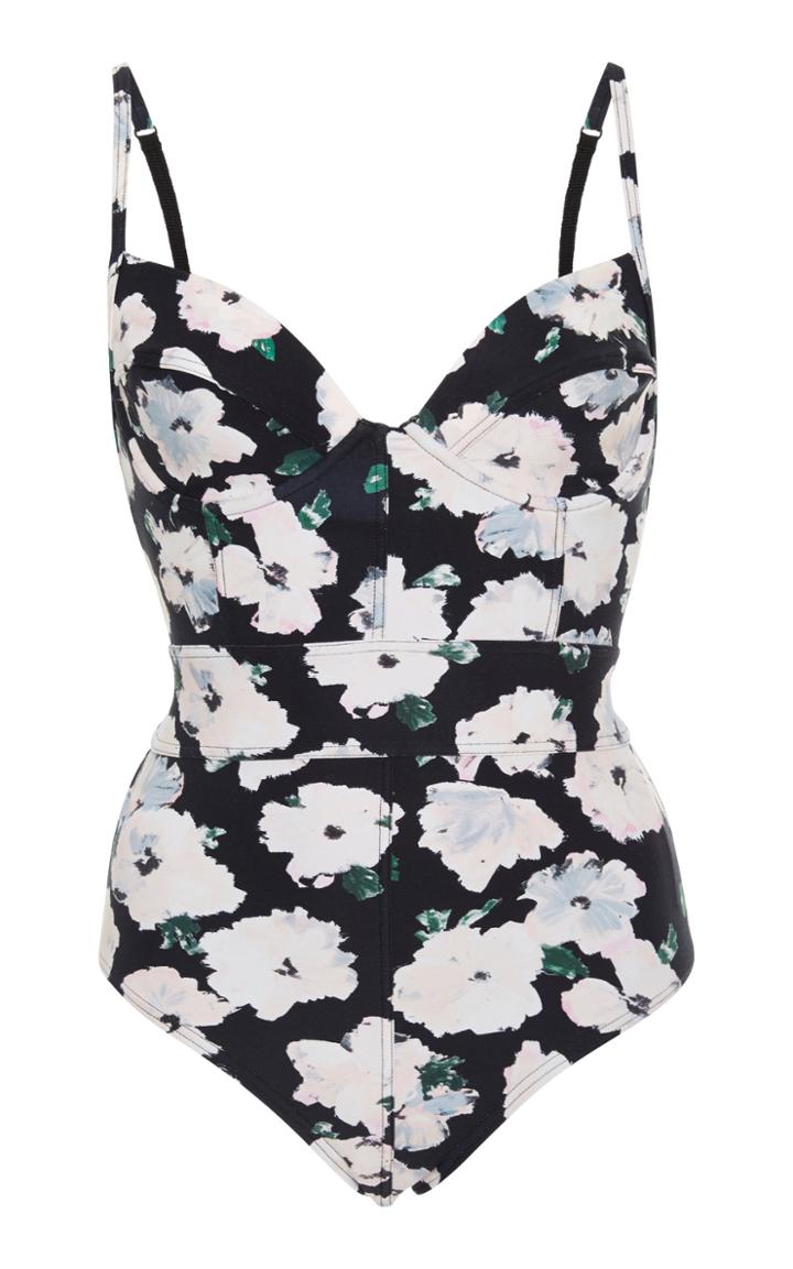 Proenza Schouler Underwired Floral One-piece Swimsuit
