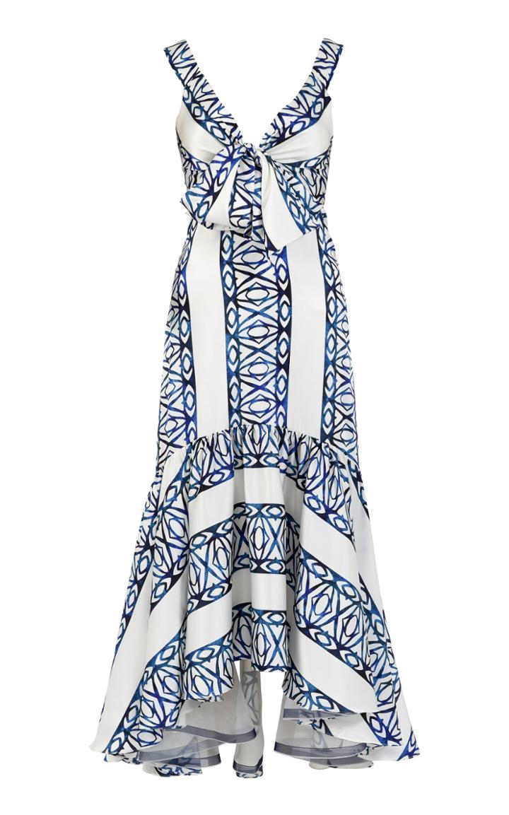 Moda Operandi Silvia Tcherassi Catanzaro Tie-accented Satin Dress