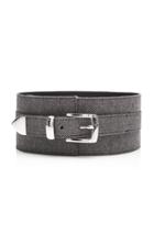 Brandon Maxwell Herringbone Leather Waist Belt