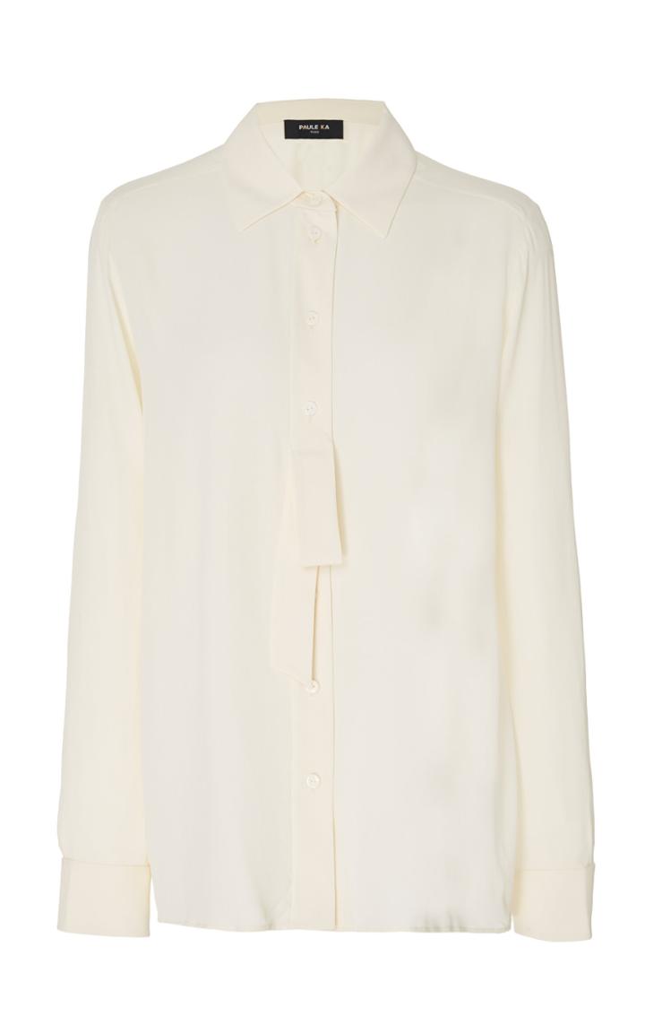 Paule Ka Collared Crepe De Chine Shirt