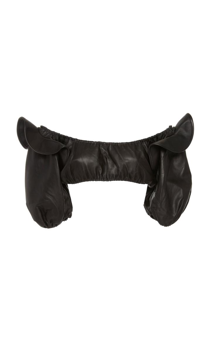 Ellery Athmica Leather Crop Top