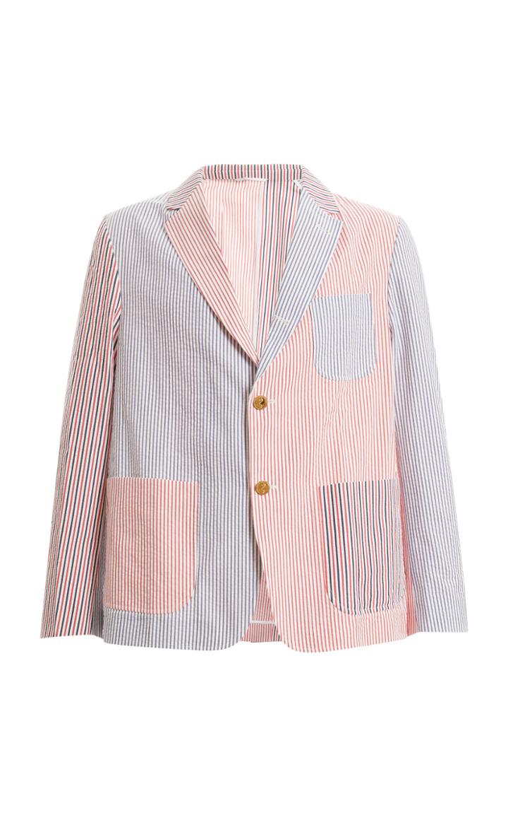 Thom Browne Striped Cotton-seersucker Blazer