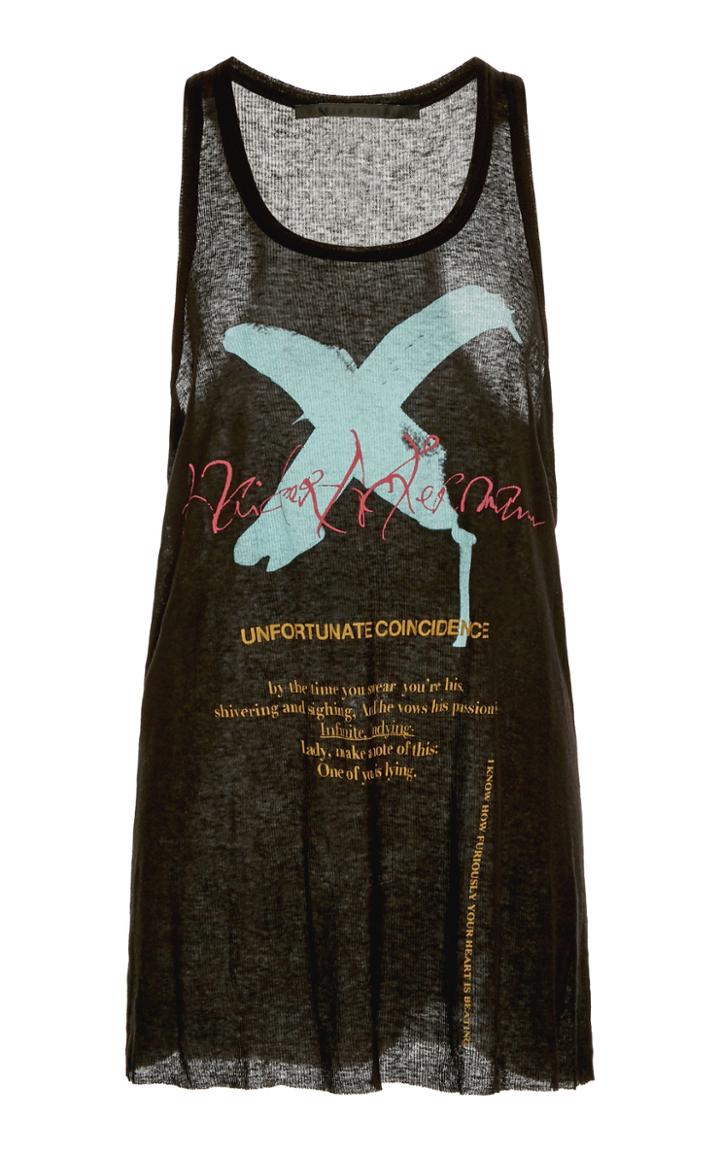 Moda Operandi Haider Ackermann Printed Cotton-cashmere Tank Top Size: Xxs
