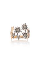 Kismet By Milka Eclectic Champagne And White Diamond Star Rose Gold 2 Rows Ring