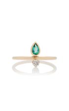 Zo Chicco Pear Shaped Gemfields Emerald And Diamond Ring