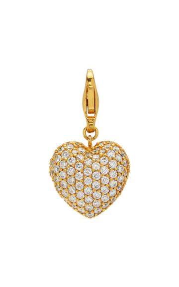 Moda Operandi Buddha Mama 20k Yellow Gold Pav Diamonds Puffy Heart Charm