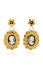 Jennifer Behr Fiorella Framed Portrait Gold Earrings