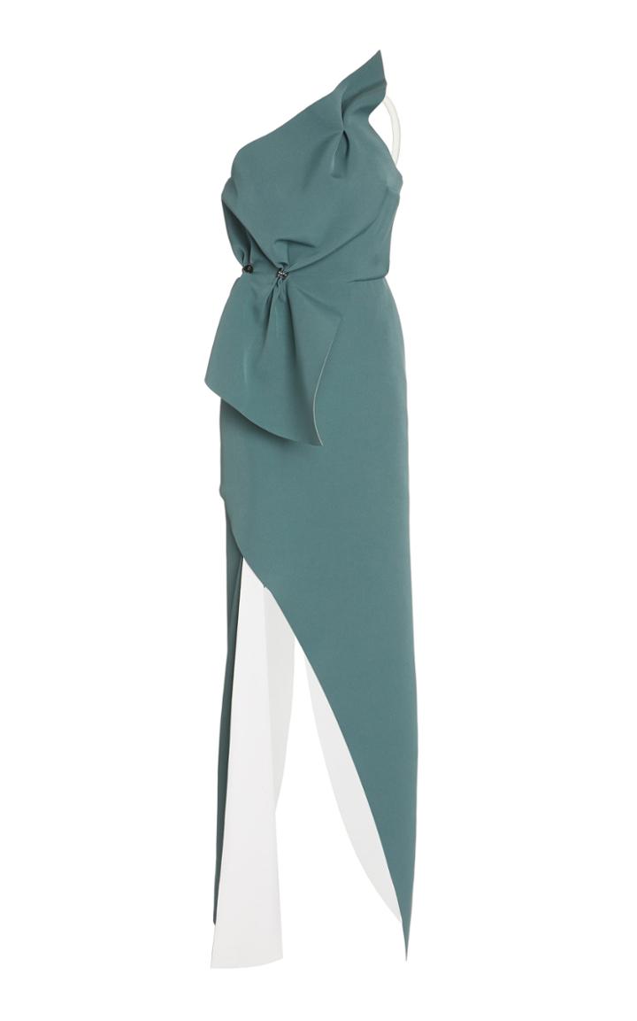 Moda Operandi Rachel Gilbert Carmine Asymmetric Crepe Gown