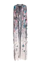 Elie Saab Bead Embroidered Tulle Cape