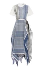 Jw Anderson Asymmetric Striped Jacquard Maxi Dress