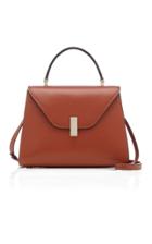Valextra Iside Medium Glossy Smooth Leather Top Handle Bag
