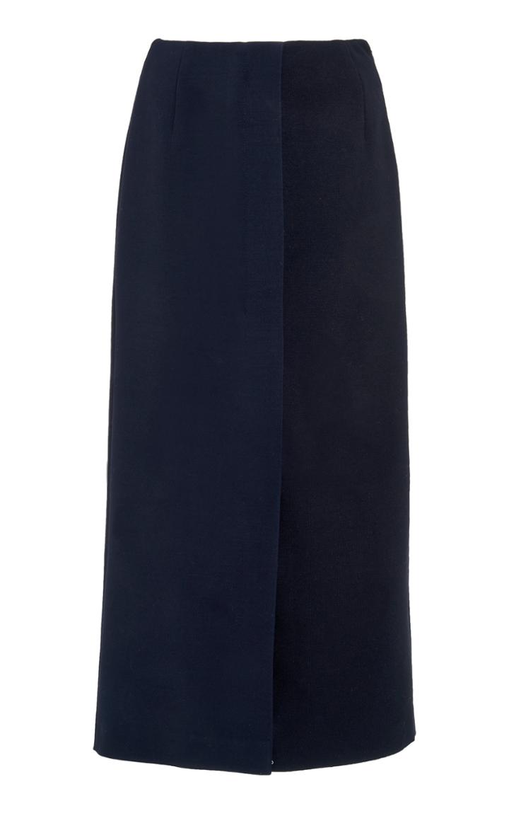 Moda Operandi Agnona Knit-paneled Crepe Tubino Midi Skirt