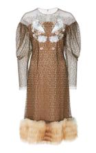 Alena Akhmadullina Embroidered Fur Trimmed Dress