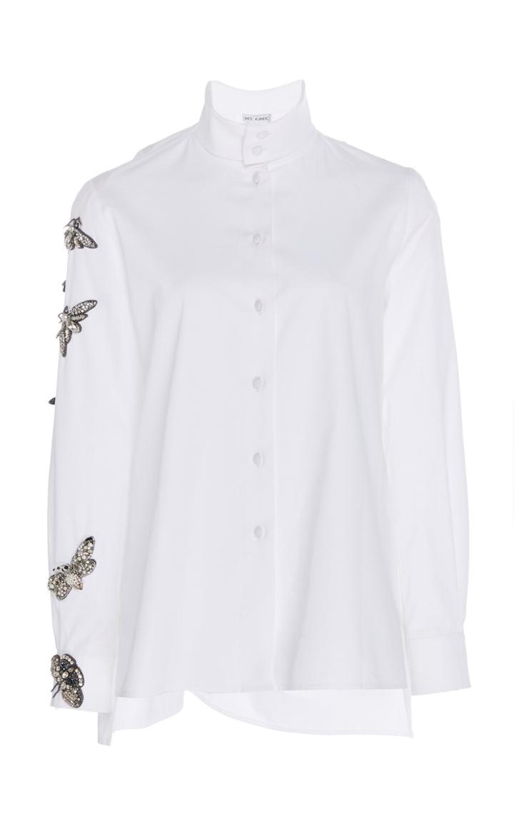Dice Kayek Butterfly Embellished Cotton Blouse