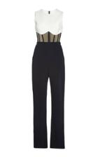 David Koma Corset Waist Tulle-trimmed Jumpsuit Size: 6