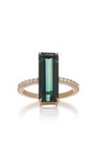 Yi Collection 18k Gold, Tourmaline And Diamond Deco Ring Size: 6.25
