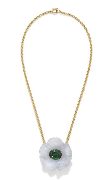 Moda Operandi Irene Neuwirth One Of A Kind Tropical Flower Necklace Set With Chalced