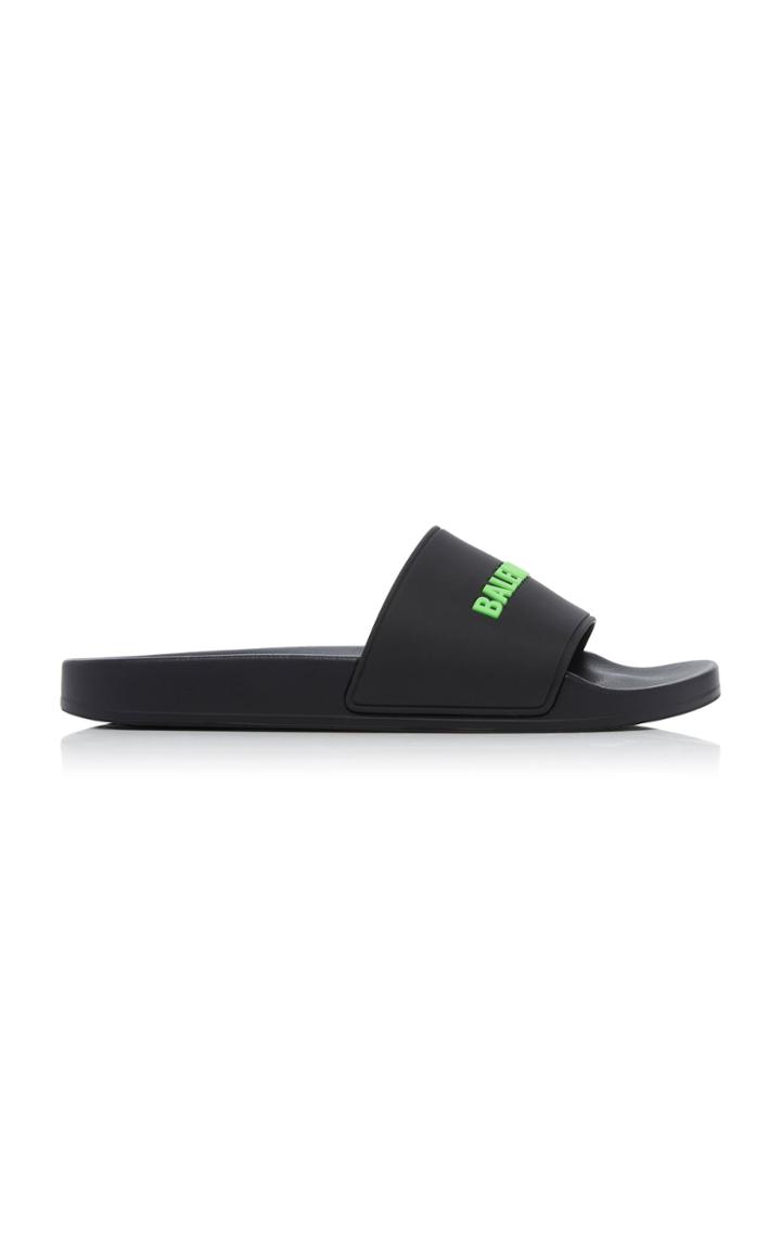 Balenciaga Pool Logo Rubbed Slides