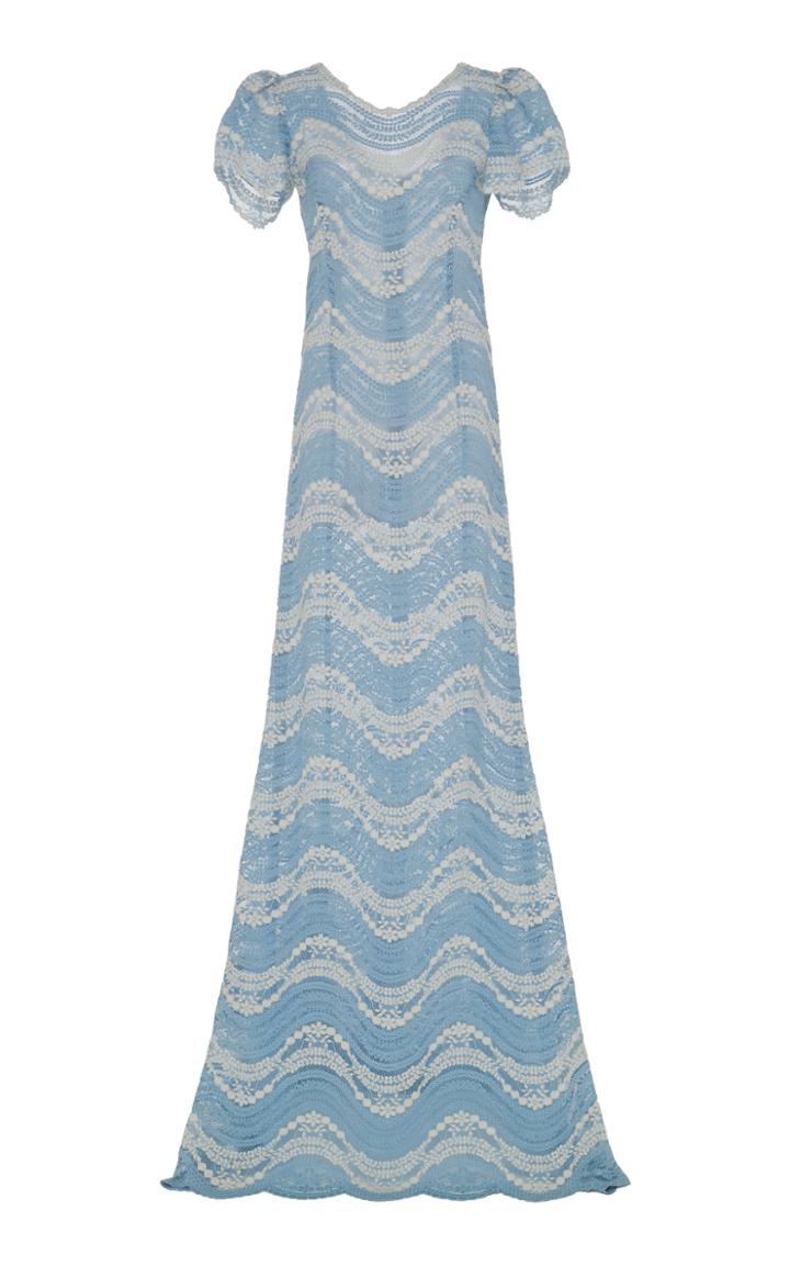 Luisa Beccaria Wave Lace Maxi Dress