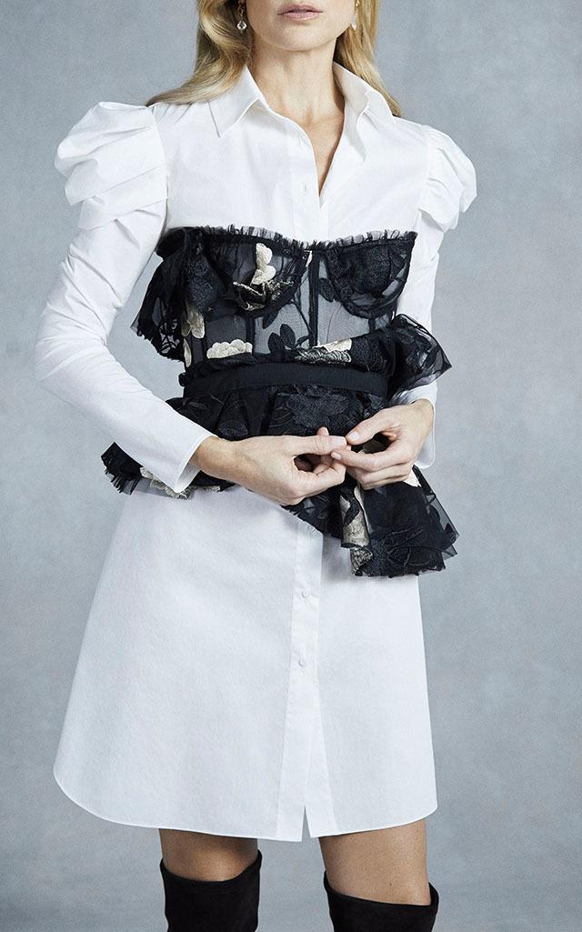 Brock Collection Tori Embroidered Tulle Top