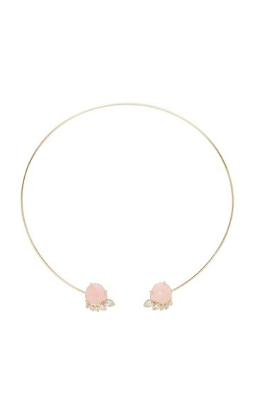 Kathryn Elyse Fringe 14k Yellow Gold Opal And Diamond Cuff Necklace
