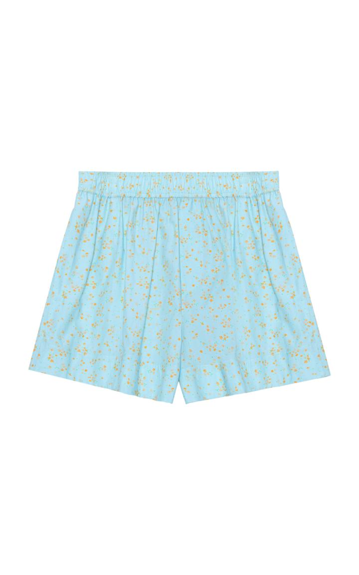 Moda Operandi Ganni Printed Cotton Poplin Mini Shorts