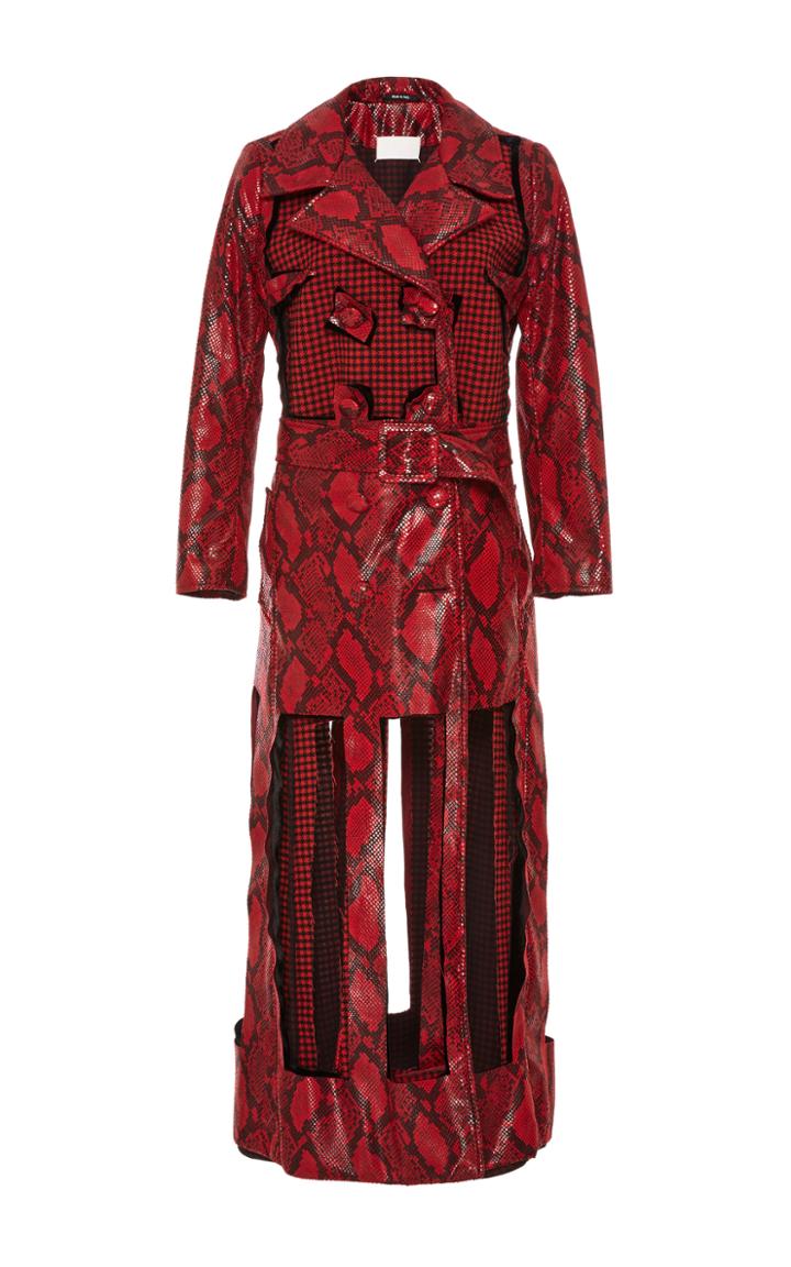 Maison Margiela Decortique Faux Python Trench Coat