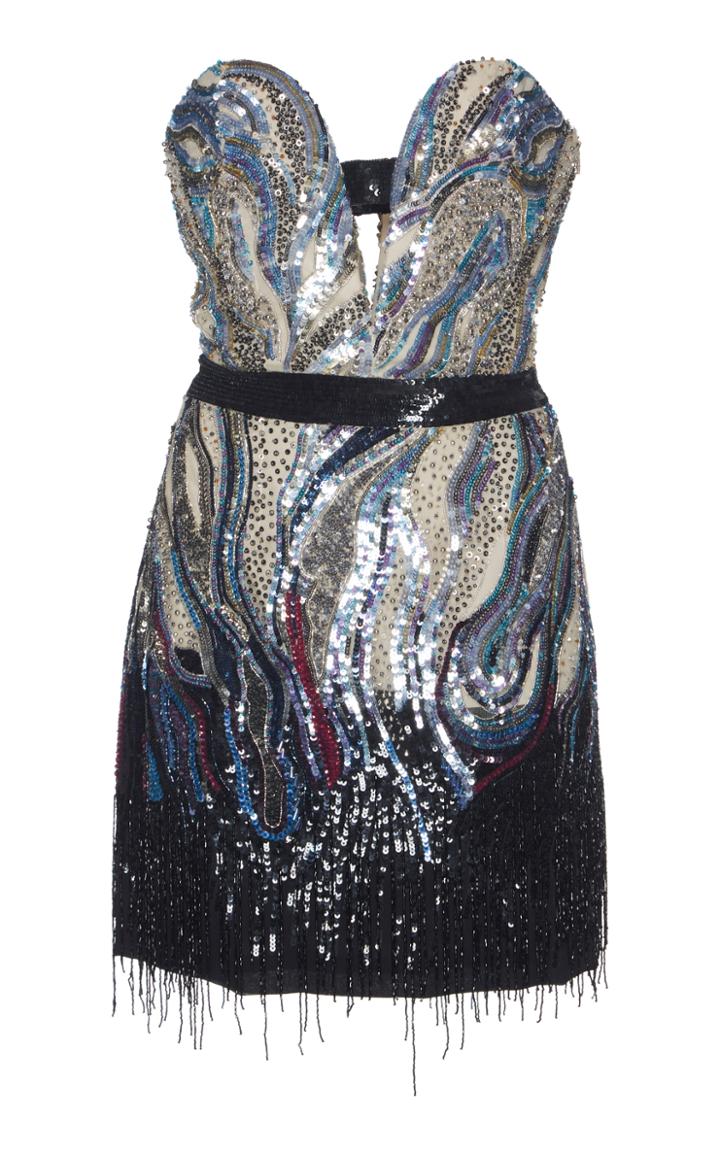 Roberto Cavalli Sequin Embellished Sweetheart Dress