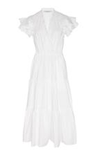 Philosophy Di Lorenzo Serafini Ruffle-accented Broderie Anglaise-cotton Dress