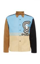 Prada Printed Colorblock Cotton Button-down Shirt