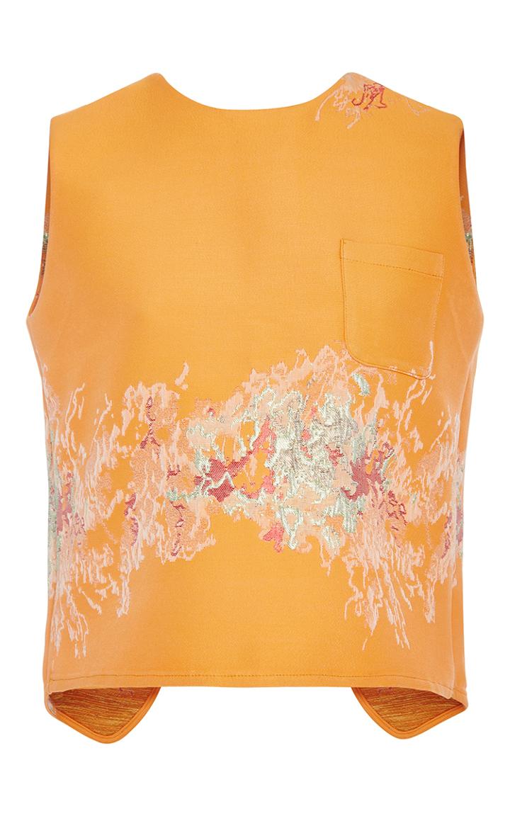 Christina Economou Tangerine Sleeveless Top