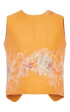 Christina Economou Tangerine Sleeveless Top