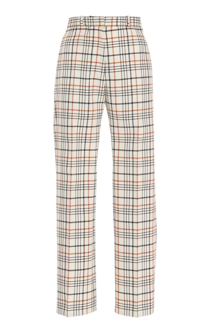 Moda Operandi Paco Rabanne Plaid Gabardine Cropped Straight-leg Pants Size: 34