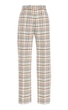Moda Operandi Paco Rabanne Plaid Gabardine Cropped Straight-leg Pants Size: 34