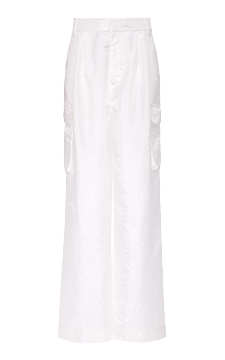 Tibi Nylon Pleated Cargo Pants
