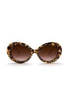 Krewe Iris Tortoise Blonde Round Acetate And Metal Sunglasses