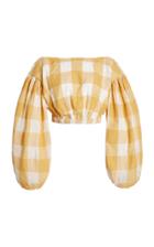 Moda Operandi Acler Southerland Checked Woven Crop Top