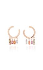 Suzanne Kalan 18k Rose Gold Sapphire And Diamond Hoop Earrings