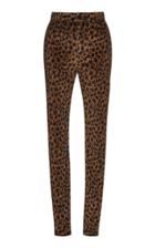 Attico High-waisted Leopard-print Velvet Skinny Pants