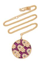 Moda Operandi Sydney Evan 14k Yellow Gold Pav Hamsa H & Disc Charm Necklace