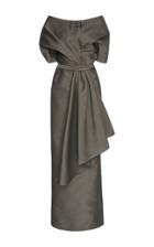 Zac Posen Off The Shoulder Jacquard Column Gown