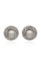 Lauren X Khoo Rhodium-plated 18k White Gold, Pearl And Diamond Earring