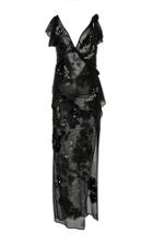 Versace Embellished Tulle Draped Dress